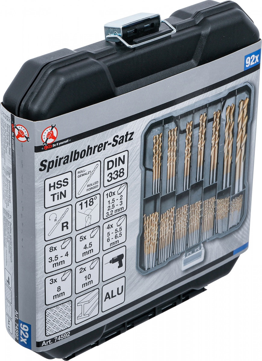 HSS TWIST DRILL SET | 1.5 - 10 MM | 92 PCS. (74592)