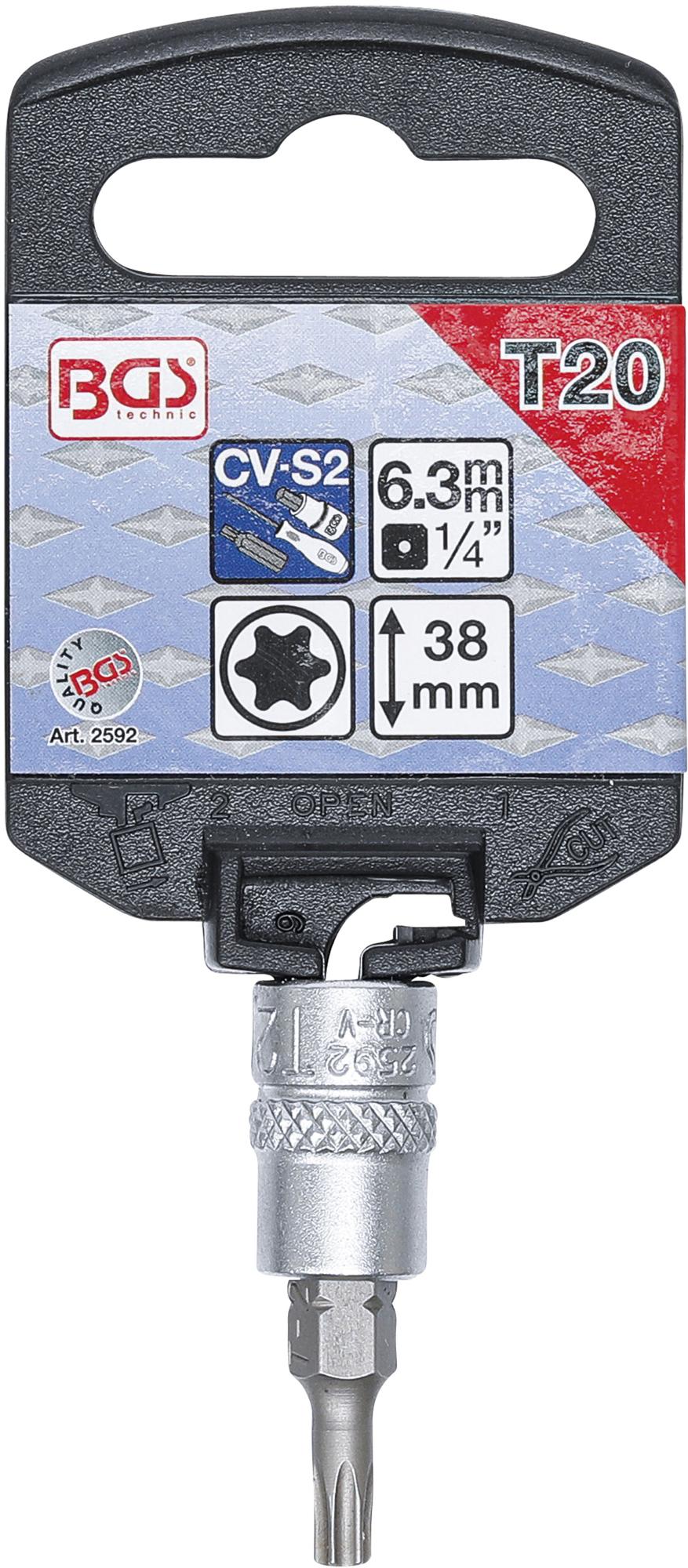 BIT SOCKET | 6.3 MM (1/4") DRIVE | T-STAR (FOR TORX) T20 (2592)