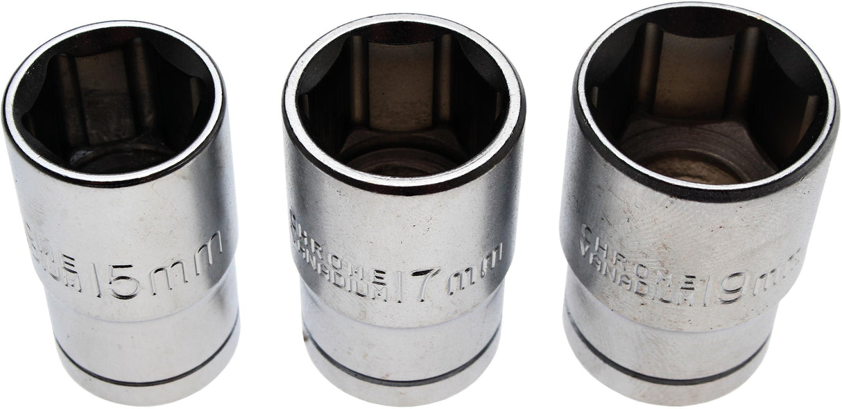 SOCKET SET | 12.5 MM (1/2") DRIVE | 15 - 17 - 19 MM | 3 PCS. (15125)