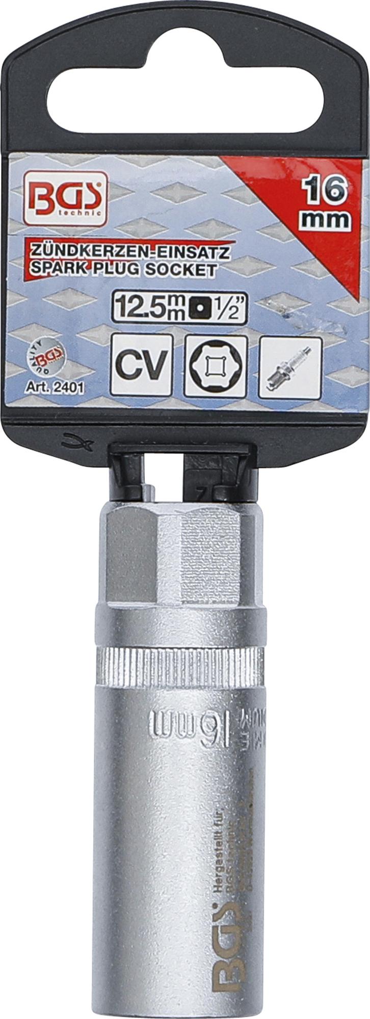 SPARK PLUG SOCKET, HEXAGON | 12.5 MM (1/2") DRIVE | 16 MM (2401)