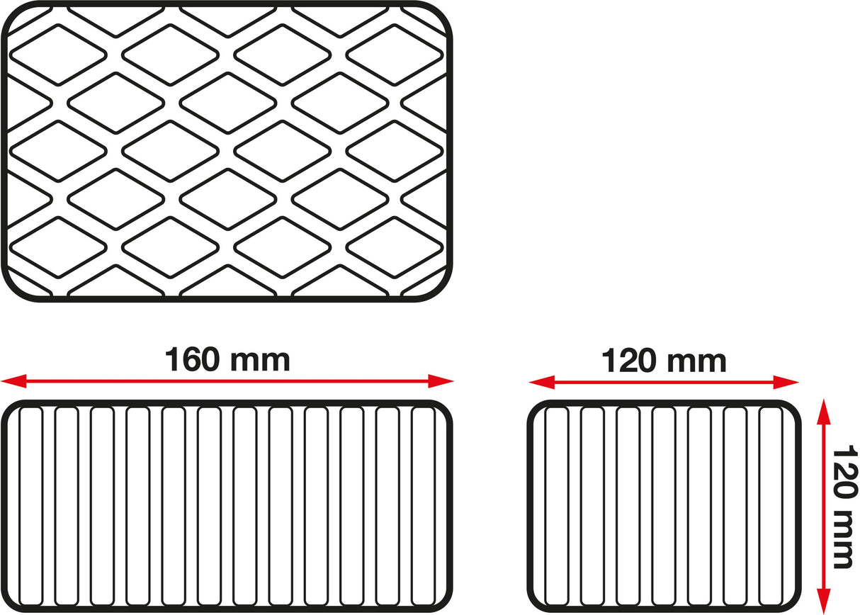 RUBBER PAD | FOR CAR LIFTS | 160 X 120 X 120 MM (6482)