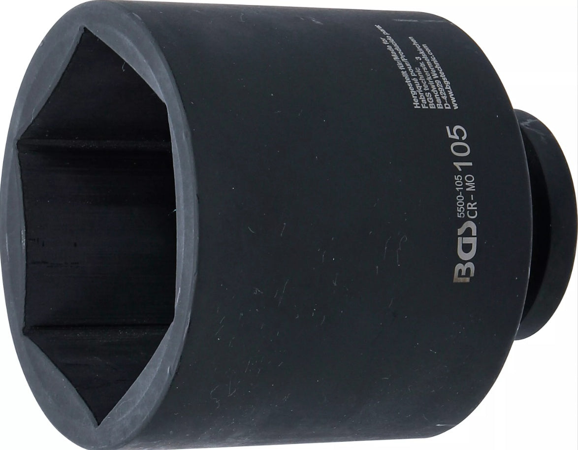 IMPACT SOCKET HEXAGON, DEEP | 25 MM (1") DRIVE | 105 MM (5500-105)
