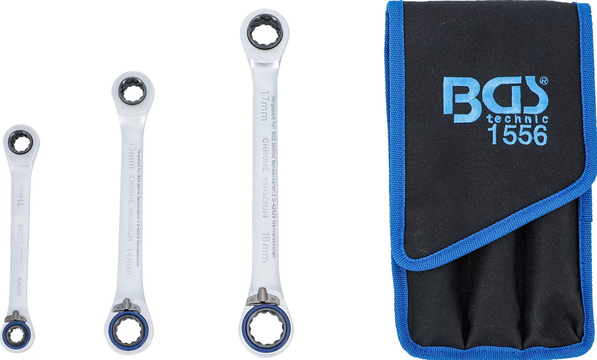 RATCHET RING SPANNER SET | REVERSIBLE | "4-IN-1" | 3 PCS. (1556)