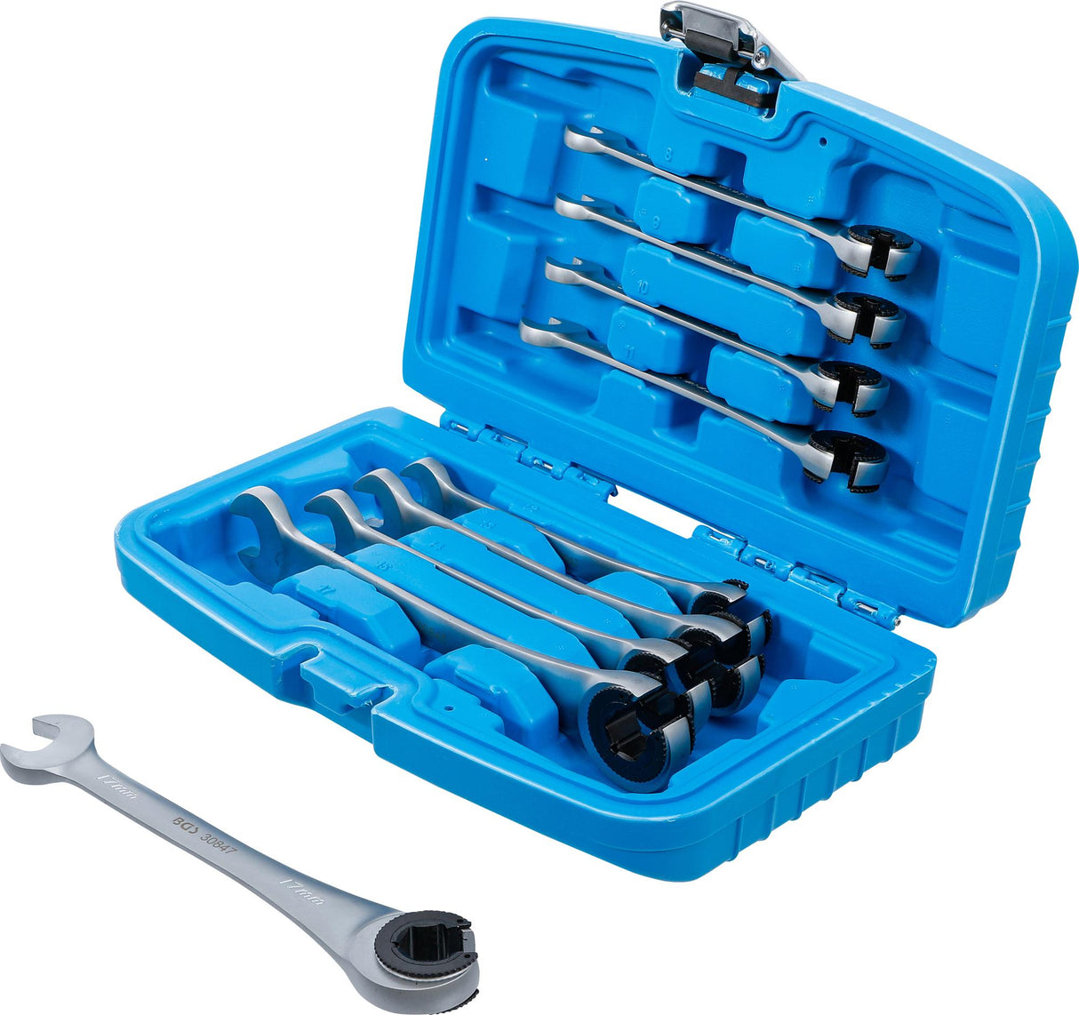 RATCHET COMBINATION WRENCH SET | OPEN | 8 - 17 MM | 9 PCS. (30849)