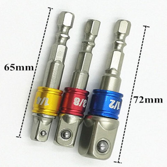 ADAPTER SET | 6.3 MM (1/4") BIT | 6.3 MM (1/4") / 10 MM (3/8") / 12.5 MM (1/2") | 3 PCS. (AMY-1703)