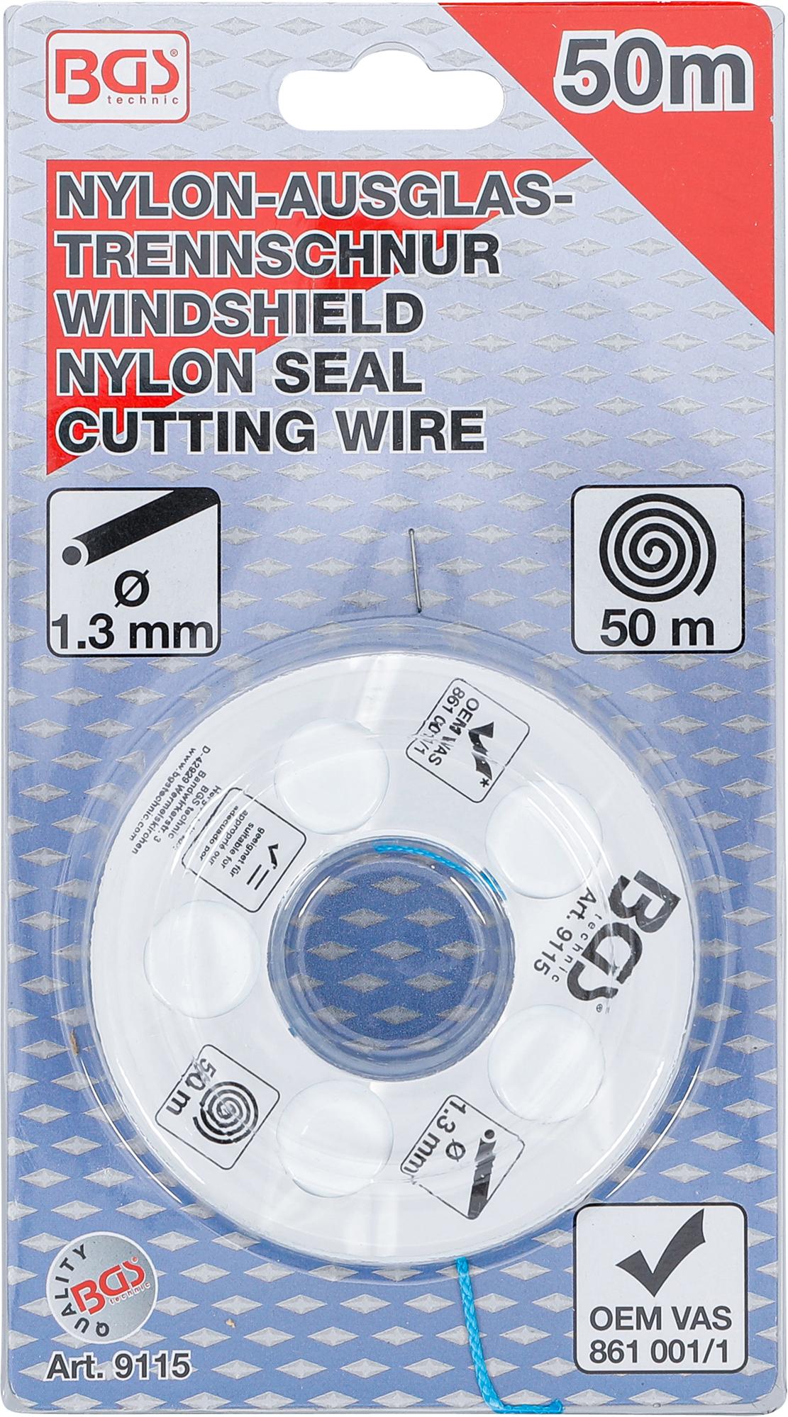 WINDSHIELD SEAL NYLON CUTTING WIRE | 50 M | 115 DAN (9115)