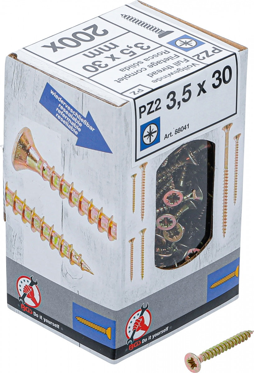 MULTI-PURPOSE SCREWS | CROSS SLOT PZ2 | 3.5 X 30 MM | 200 PCS. (88041)