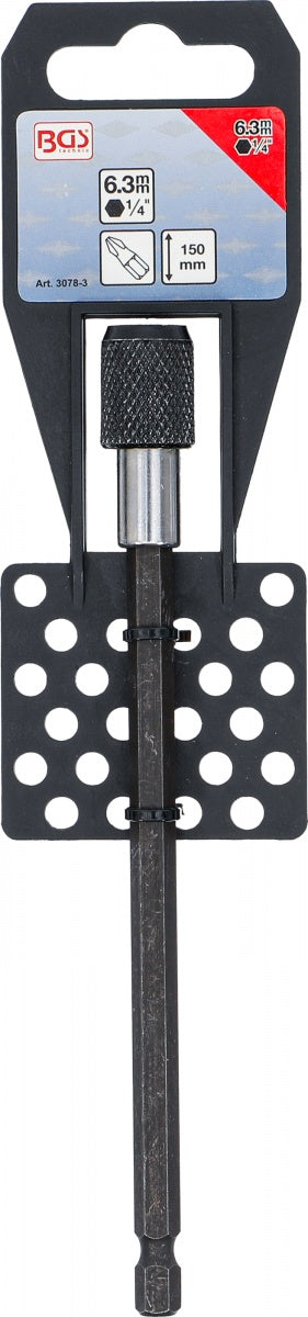 EXTENSION | FOR BITS, BRUSHES, ETC. | INTERNAL HEXAGON 6.3 MM (1/4") DRIVE | 150 MM (3078-3)