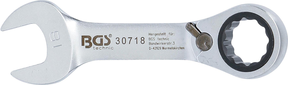 RATCHET COMBINATION WRENCH | SHORT | REVERSIBLE | 18 MM (30718)