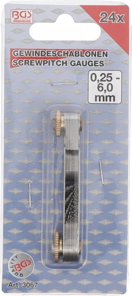 SCREWPITCH GAUGE | 24 BLADES | METRIC 0.25 - 6.00 MM (3067)