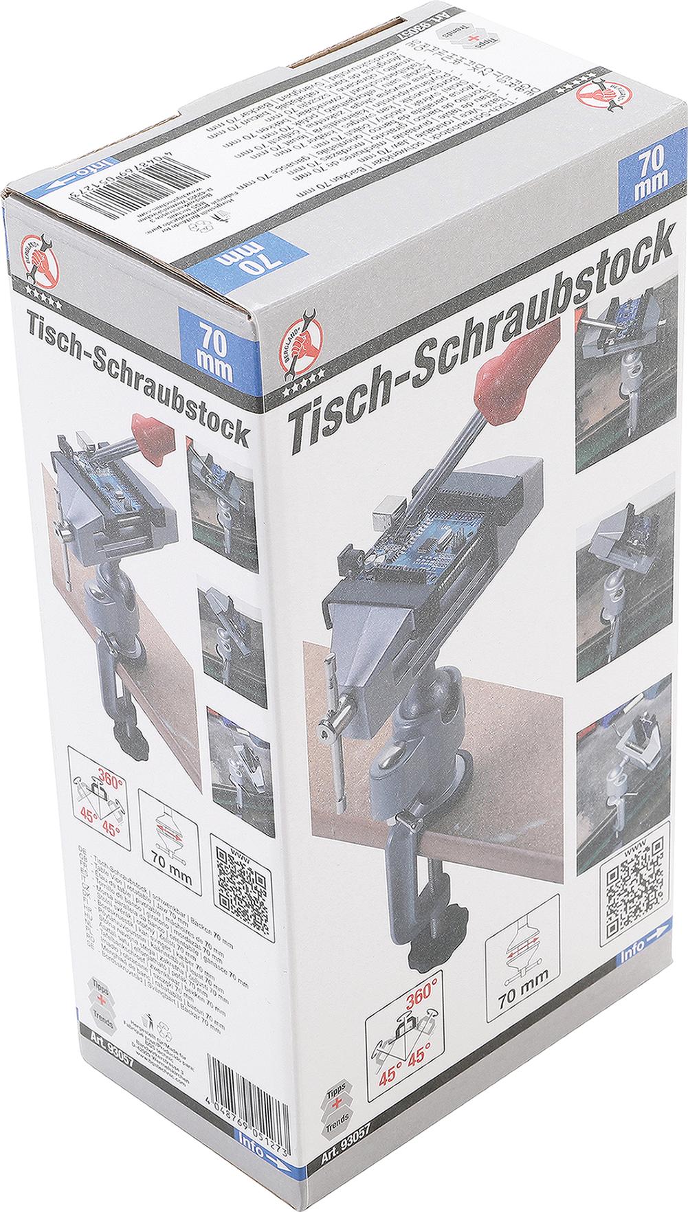 TABLE BENCH VICE | ROTATABLE | JAWS 70 MM (93057)