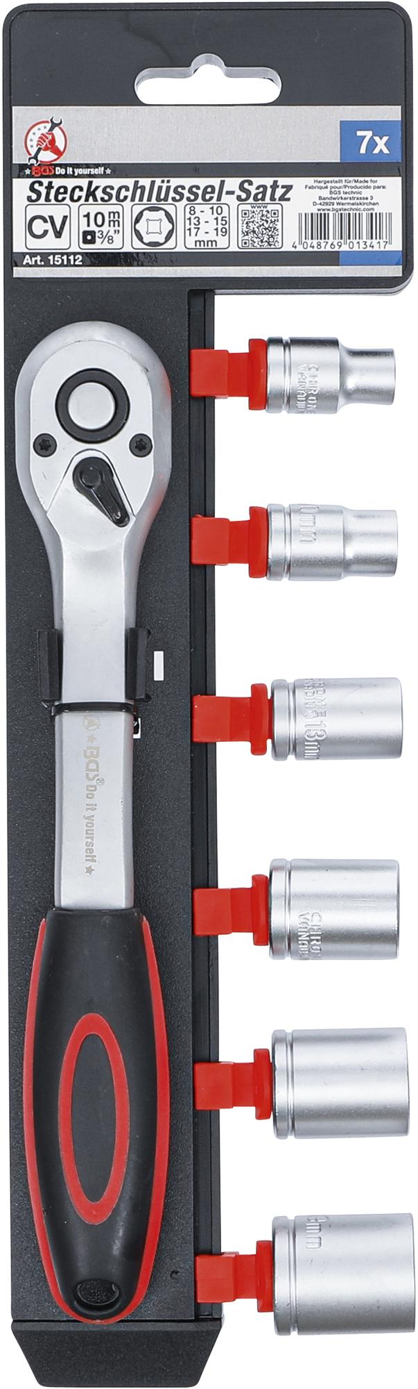 SOCKET SET | 10 MM (3/8") DRIVE | 8-19 MM | 7 PCS. (15112)