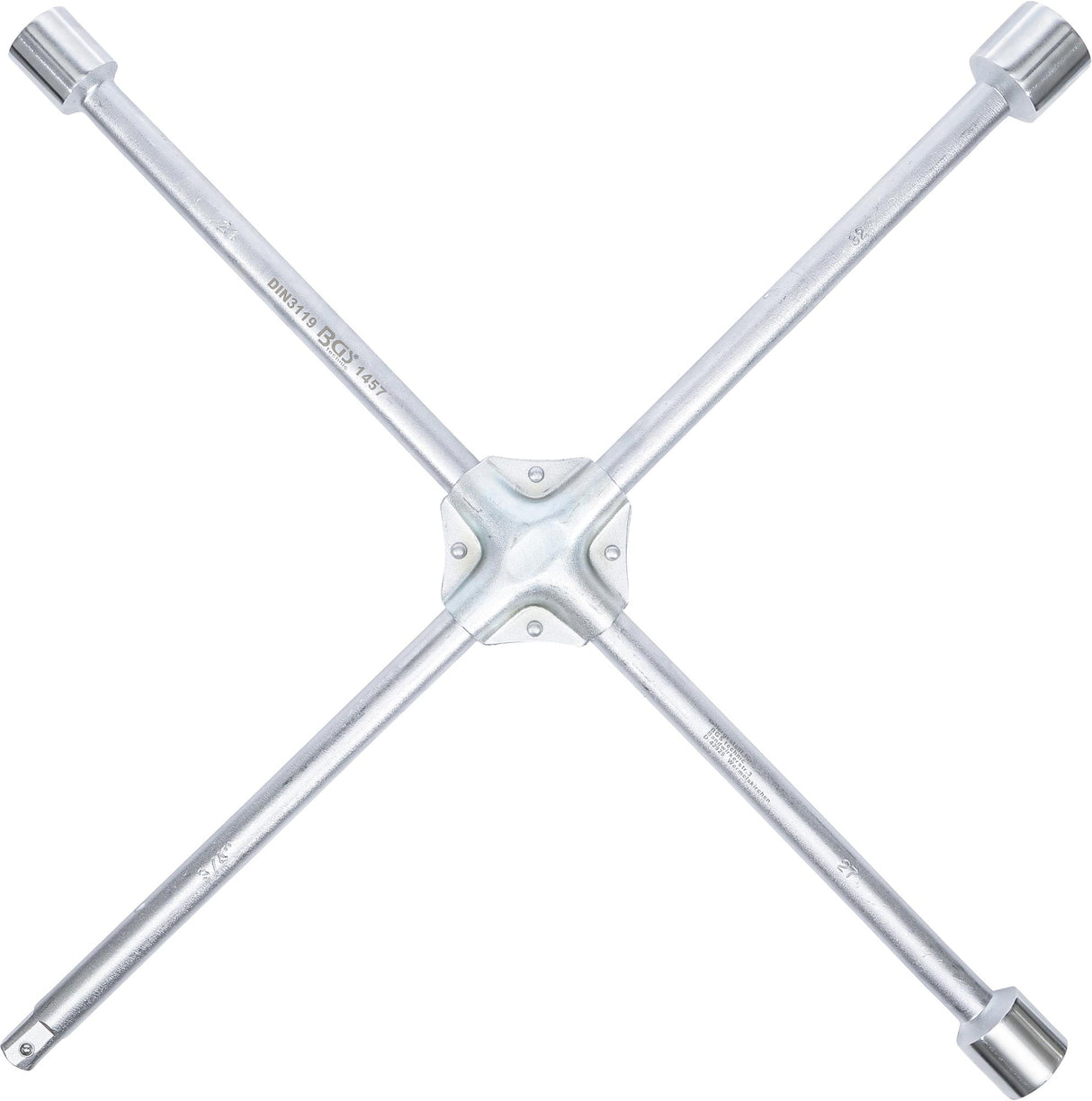 FOUR-WAY WHEEL WRENCH FOR TRUCKS | SQUARE | 24 X 27 X 32 X 20 MM (3/4") (1457)