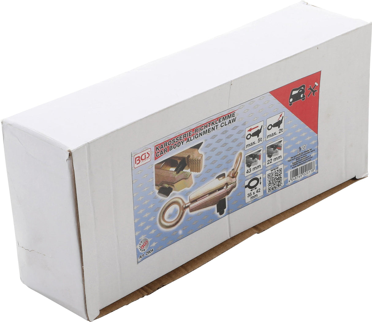 CAR BODY ALIGNMENT CLAW | 43 MM | TWO DIRECTIONS OF PULL | MAX. 5 T, SIDE 2 T (2904)