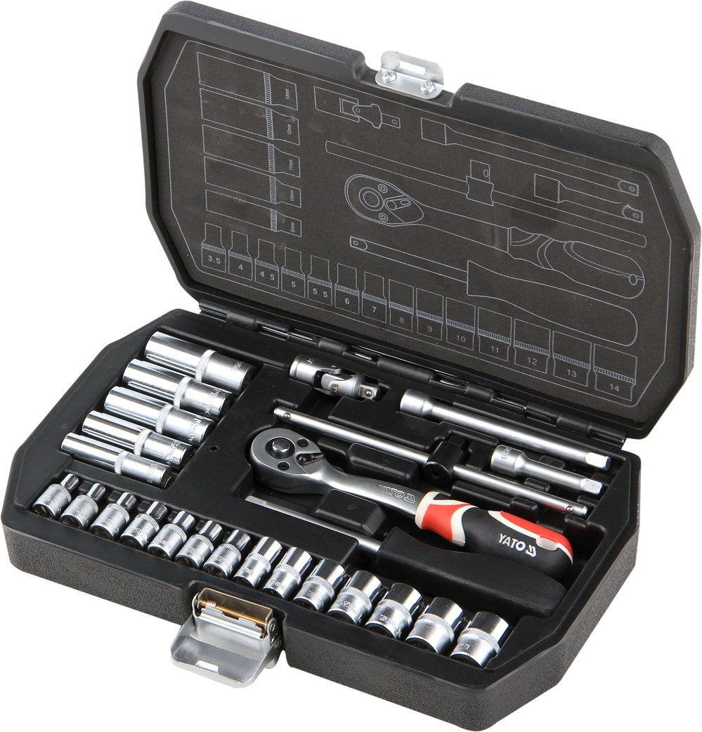 SOCKET SET 1/4" 25PCS (YT-14461)