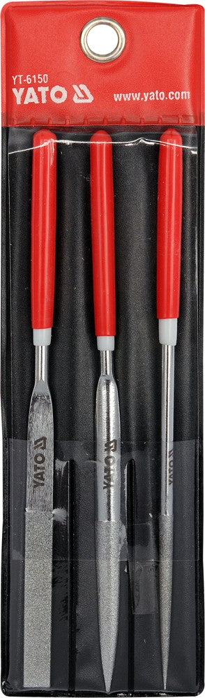 DIAMOND NEEDLE FILE SET 3PCS 4X160X50MM (YT-6150)