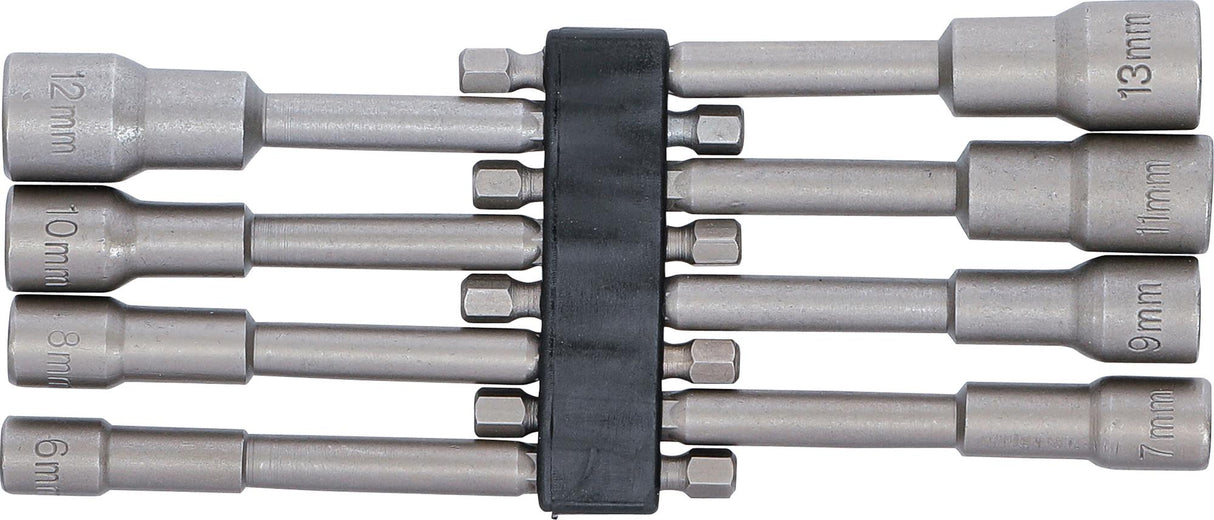 SOCKET SET, HEXAGON | EXTRA LONG | 6.3 MM (1/4") DRIVE | FOR ELECTRIC DRILLS | 6 - 13 MM | 8 PCS. (2759)