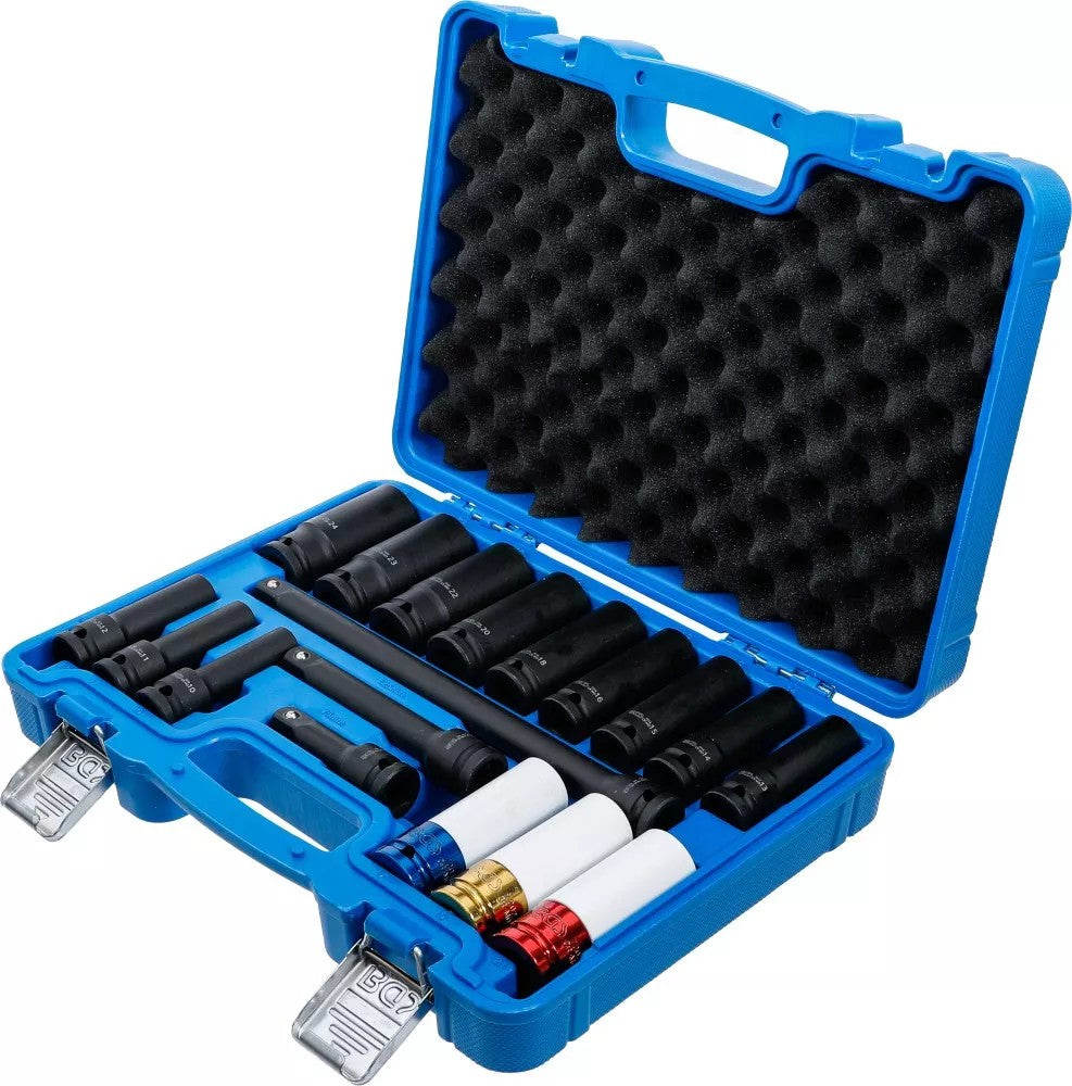 IMPACT SOCKET AND PROTECTIVE IMPACT SOCKET SET | HEXAGON | 12.5 MM (1/2") DRIVE | 10 - 24 MM | 18 PCS. (5202)