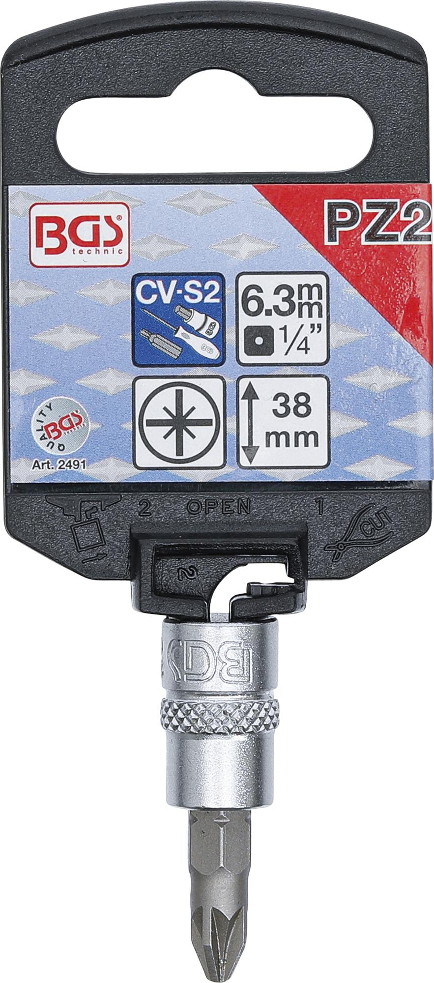 BIT SOCKET | 6.3 MM (1/4") DRIVE | CROSS SLOT PZ2 (2491)