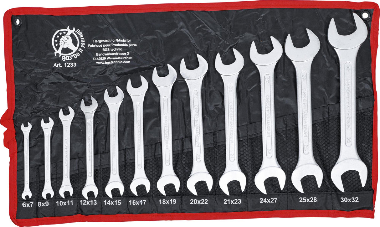DOUBLE OPEN END SPANNER SET | 6 X 7 - 30 X 32 MM | 12 PCS. (1233)