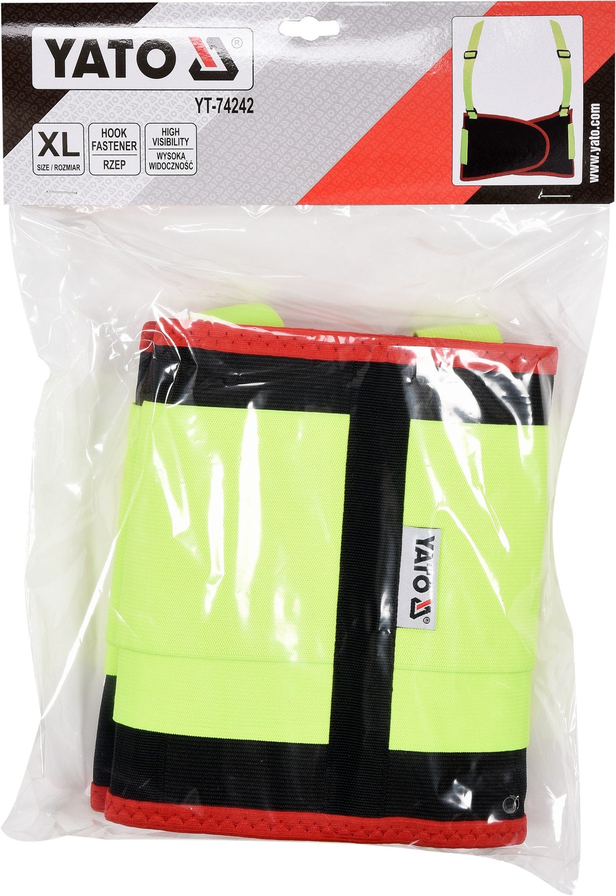 HIGH VISIBILITY BACK SUPPORT BELT,YELLOW (YT-74242)