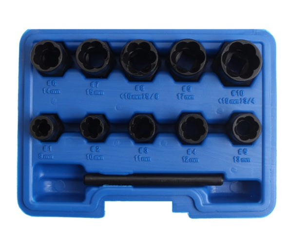 SPECIAL SOCKET SET / SCREW EXTRACTORS | 9-19 MM | 11 PCS. (SK201611)
