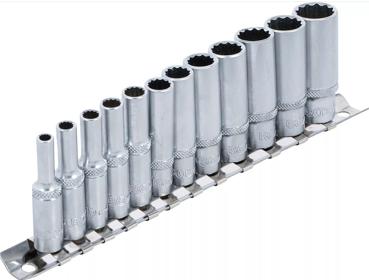 SOCKET SET, 12-POINT, DEEP | 6.3 MM (1/4") DRIVE | INCH SIZES | 12 PCS. (2757)