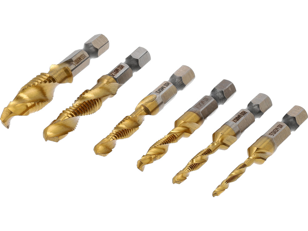 COMBINED DRILL TAPS SET HEX 6PCS M3-M10 (24200)