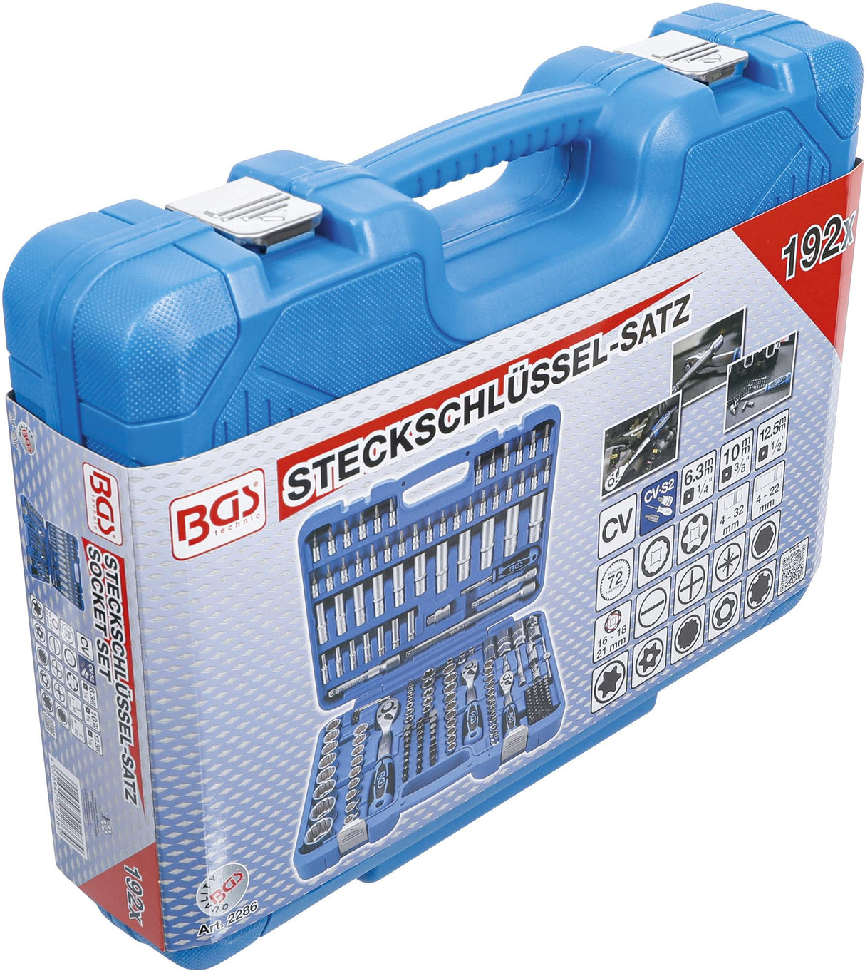 SOCKET SET 12-POINT | 6.3 MM (1/4") / 10 MM (3/8") / 12.5 MM (1/2") | 192 PCS. (2286)