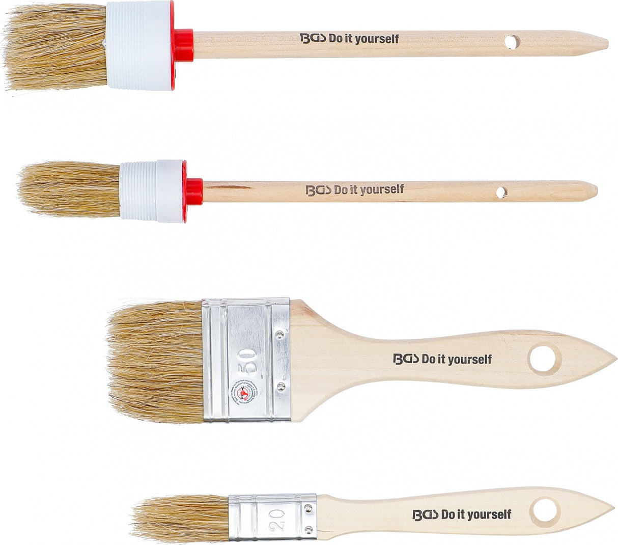 BRUSH SET 4 PCS | 2 FLAT + 2 ROUND (76525)
