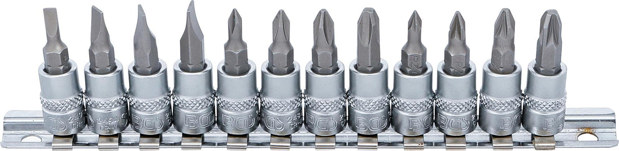 BIT SOCKET SET | 6.3 MM (1/4") DRIVE | SLOT SL, CROSS SLOT PH, CROSS SLOT PZ | 12 PCS. (2163)
