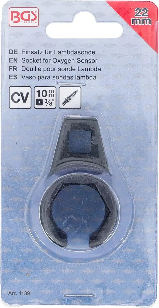 SOCKET FOR OXYGEN SENSOR | 10 MM (3/8") DRIVE | 22 MM (1139)