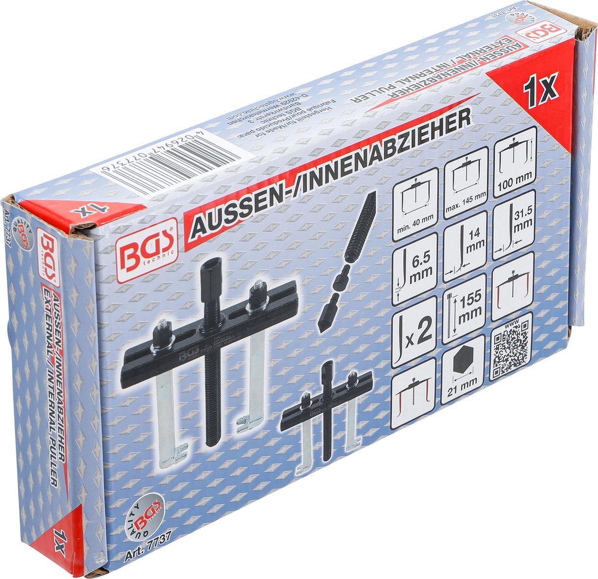 EXTERNAL / INTERNAL 2-ARM PULLER | 40 - 145 MM / 70 - 170 MM (7737)