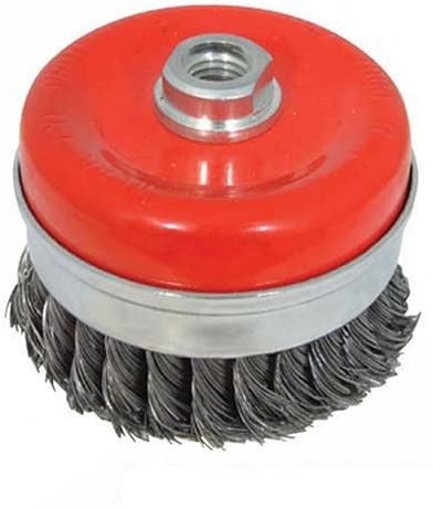 WIRE BRUSH POT TYPE | TWISTED / WITH RING | M14 | Ø 100 MM (ES740100R)