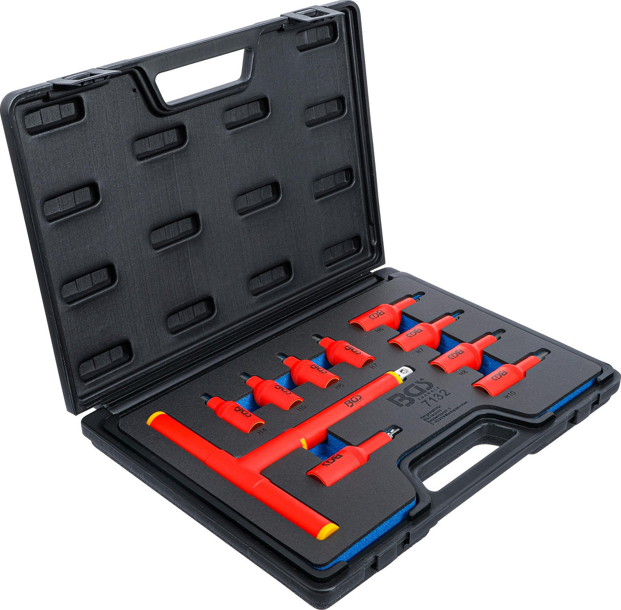 VDE BIT SOCKET SET | 10 MM (3/8") / 12.5 MM (1/2") DRIVE |INTERNAL HEXAGON 4 - 10 MM | 10 PCS. (7132)