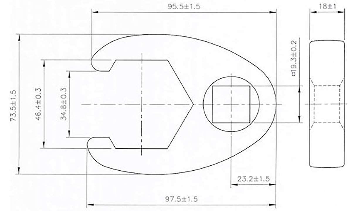 CROWFOOT SPANNER | 20 MM (3/4") DRIVE | 46 MM (1759-46)