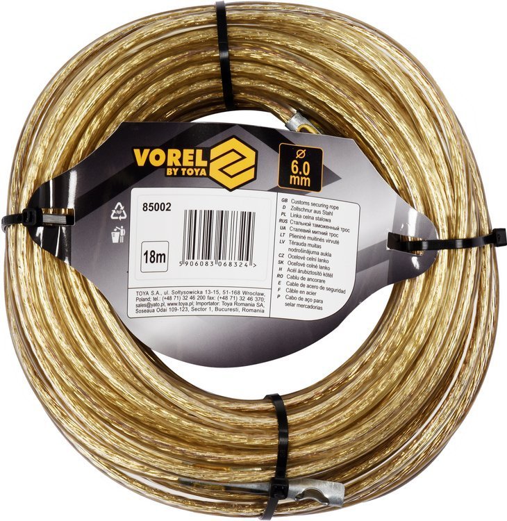 Vetotrossi | teräksinen | ruuvikärkiä | 6 mm / 18 m (85002)