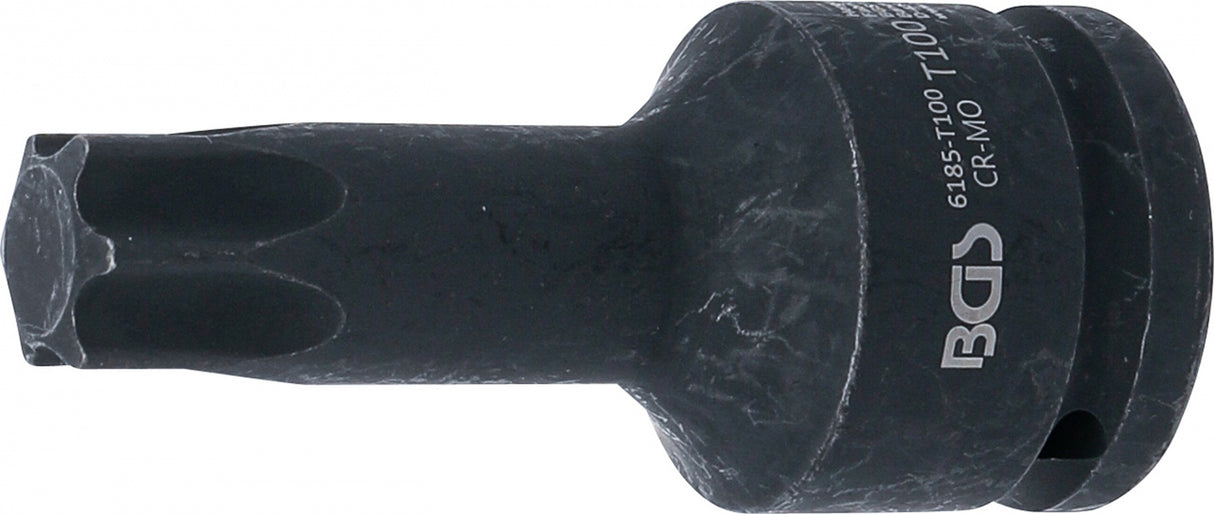 IMPACT BIT SOCKET | LENGTH 100 MM | 20 MM (3/4") DRIVE | T-STAR (FOR TORX) T100 (6185-T100)