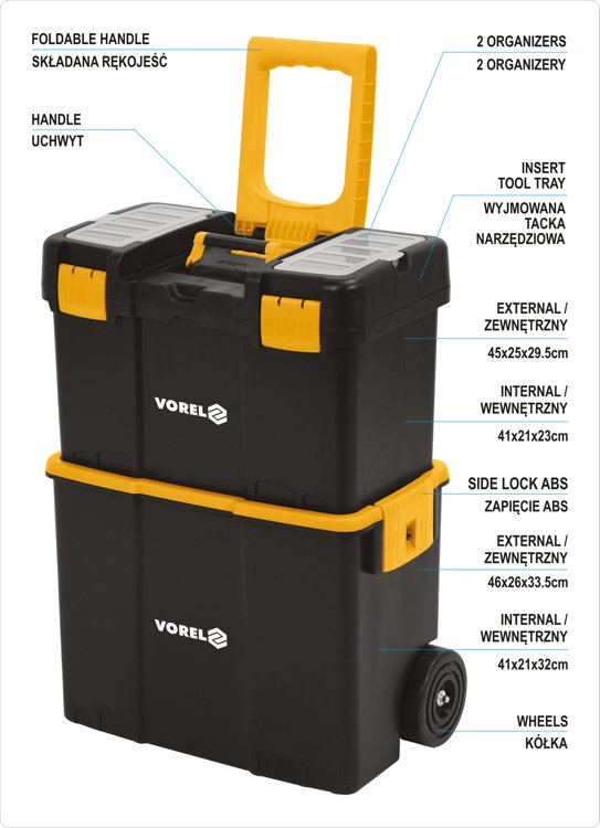 TROLLEY TOOL BOX 2 SEGMENTS (78731)