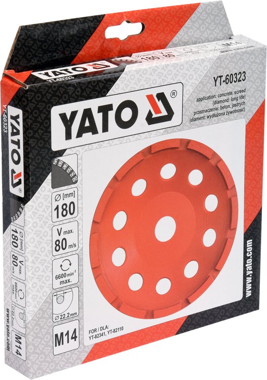 DIAMOND GRINDING CUP 180MM THREAD M14 (YT-60323)