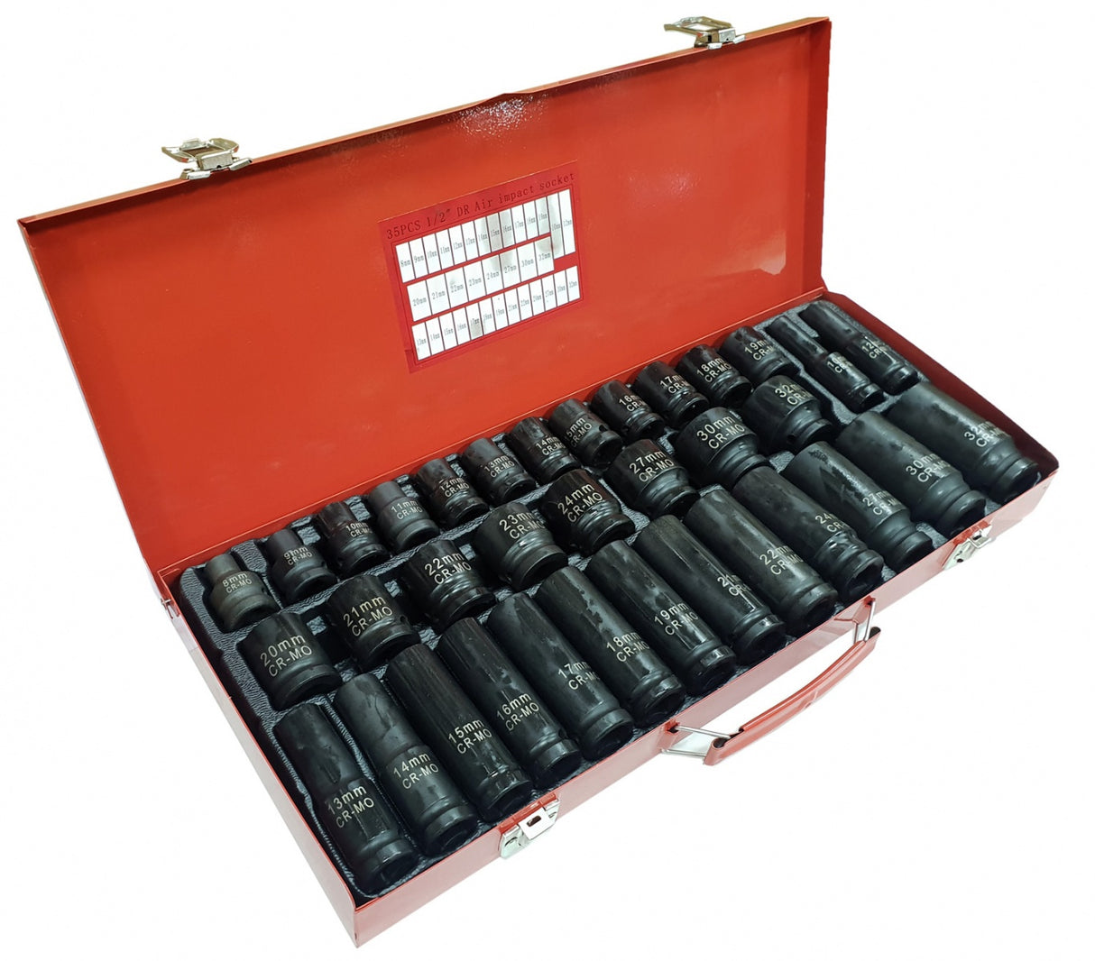 SET OF IMPACT SOCKETS LONG AND SHORT | CR-MO | 8 - 32 MM | 35 PCS. (SS35M)