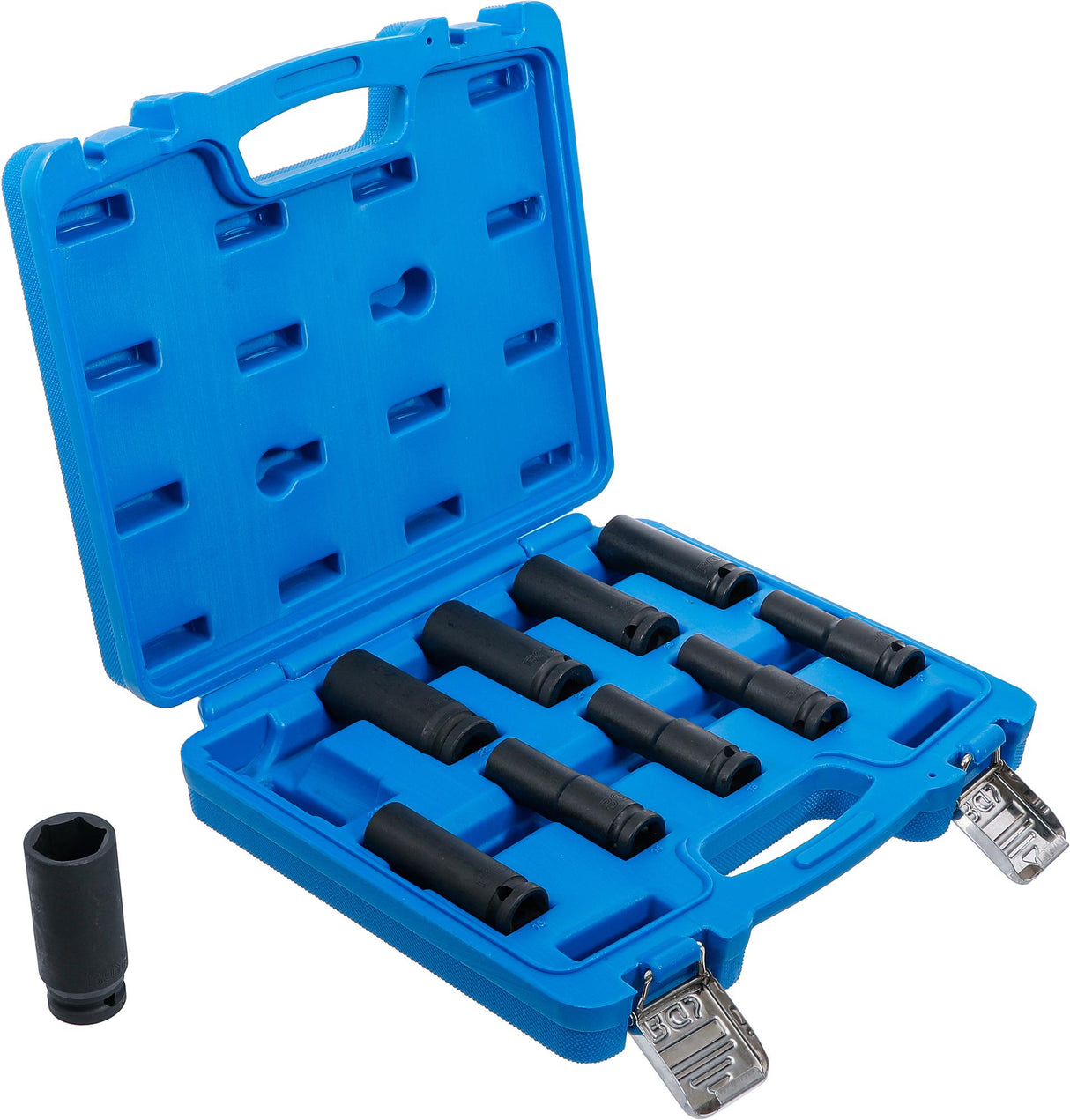 IMPACT SOCKET SET, HEXAGON, DEEP | 12.5 MM (1/2") DRIVE | 10 - 24 MM | 10 PCS. (5206)