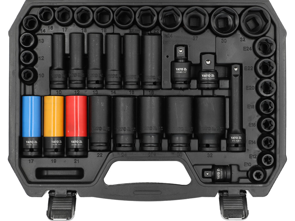 IMPACT SOCKET AND BIT SET | 1/2" | WITH ADAPTORS | 64 PCS | 10 - 32 MM (YT-10260)