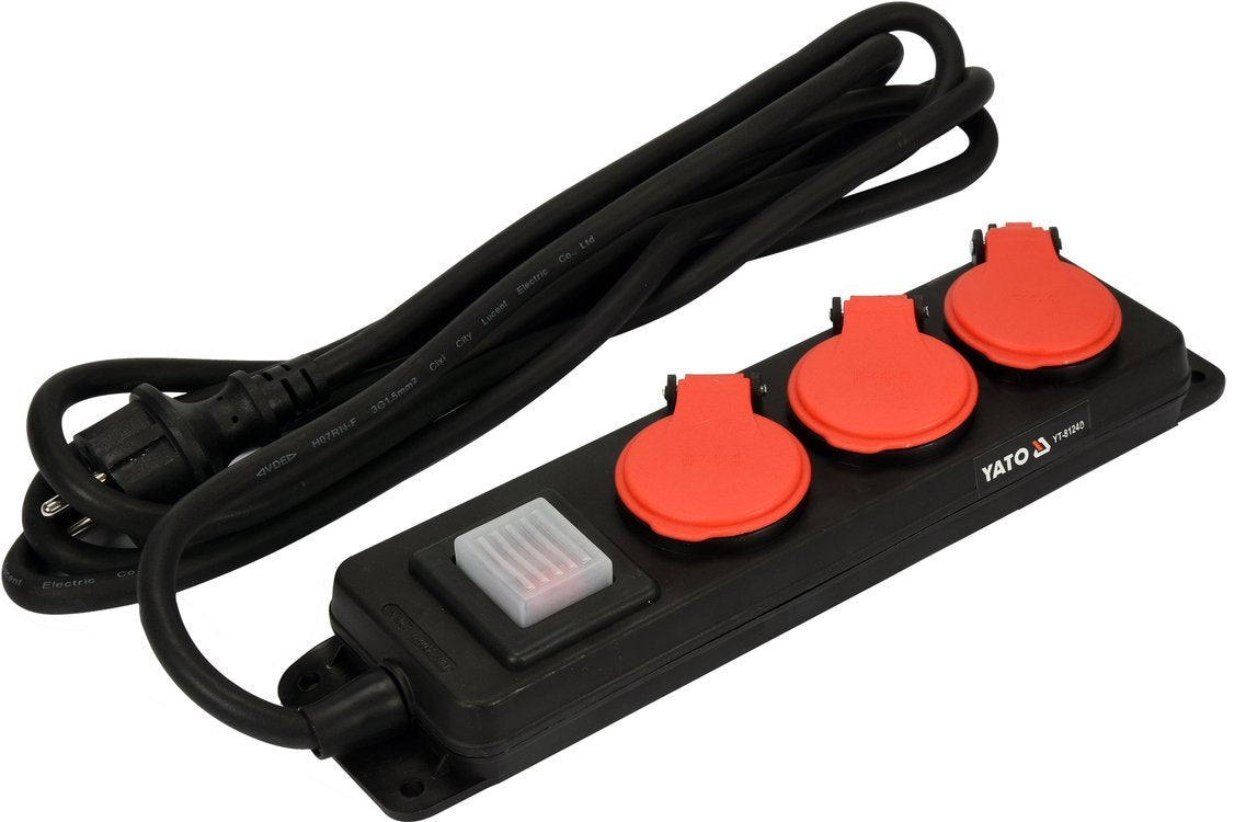 HD POWER STRIP IP 44 W. GROUND 3S 3M (YT-81240)