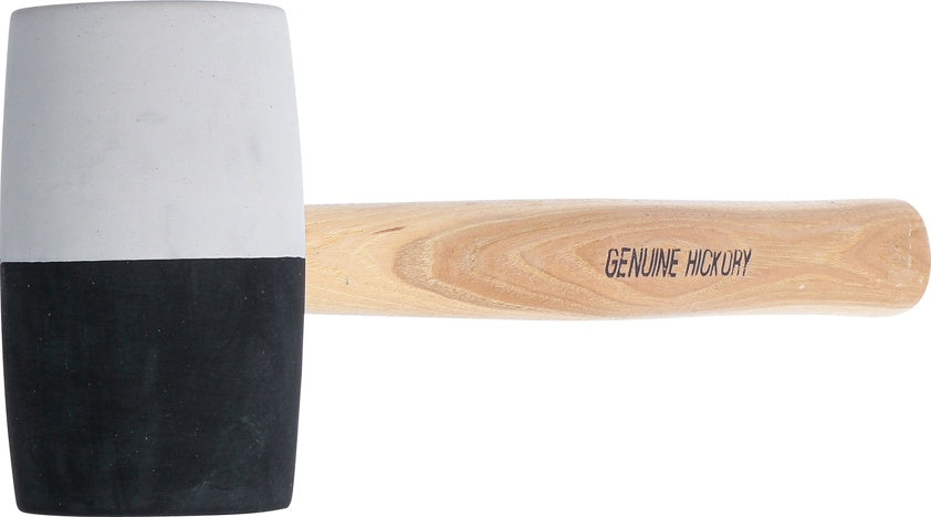 RUBBER MALLET | HICKORY HANDLE | BLACK / WHITE HEAD | Ø 63 MM | 840 G (1969)