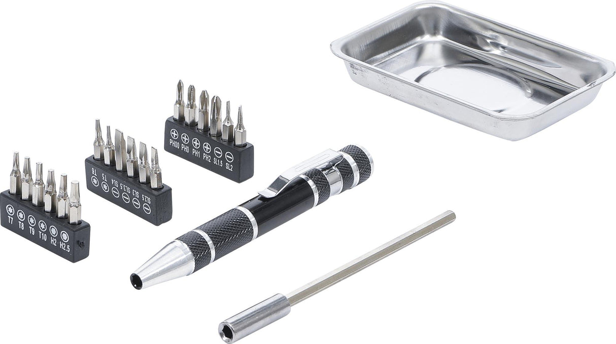 PRECISION SCREWDRIVER BIT SET | WITH MAGNETIC SHELL | 21 PCS. (20821)
