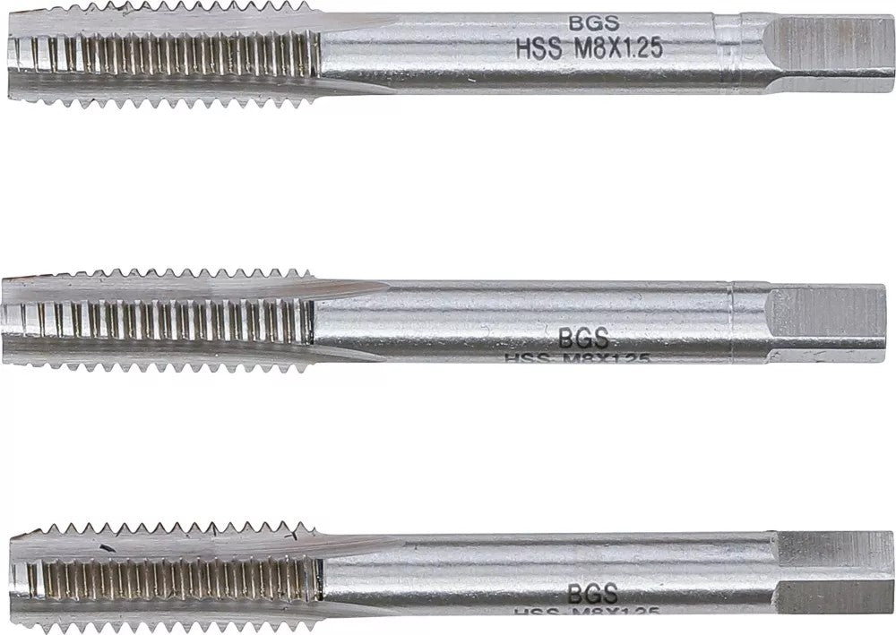 TAP SET | STARTER, PLUG, BOTTOMING TAP | HSS-G | M8 X 1.25 | 3 PCS. (934)