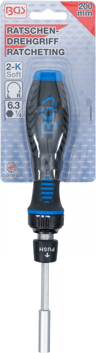 RATCHET SPINNER HANDLE FOR BITS, REVERSIBLE | 6.3 MM (1/4") DRIVE (9150)
