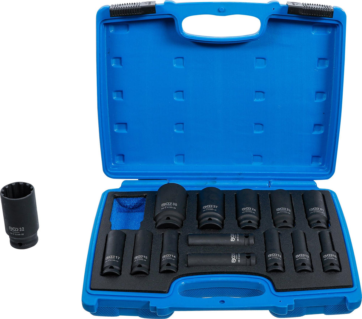 IMPACT SOCKET SET GEAR LOCK | 12.5 MM (1/2") DRIVE | 10 - 32 MM | 14 PCS. (5209)