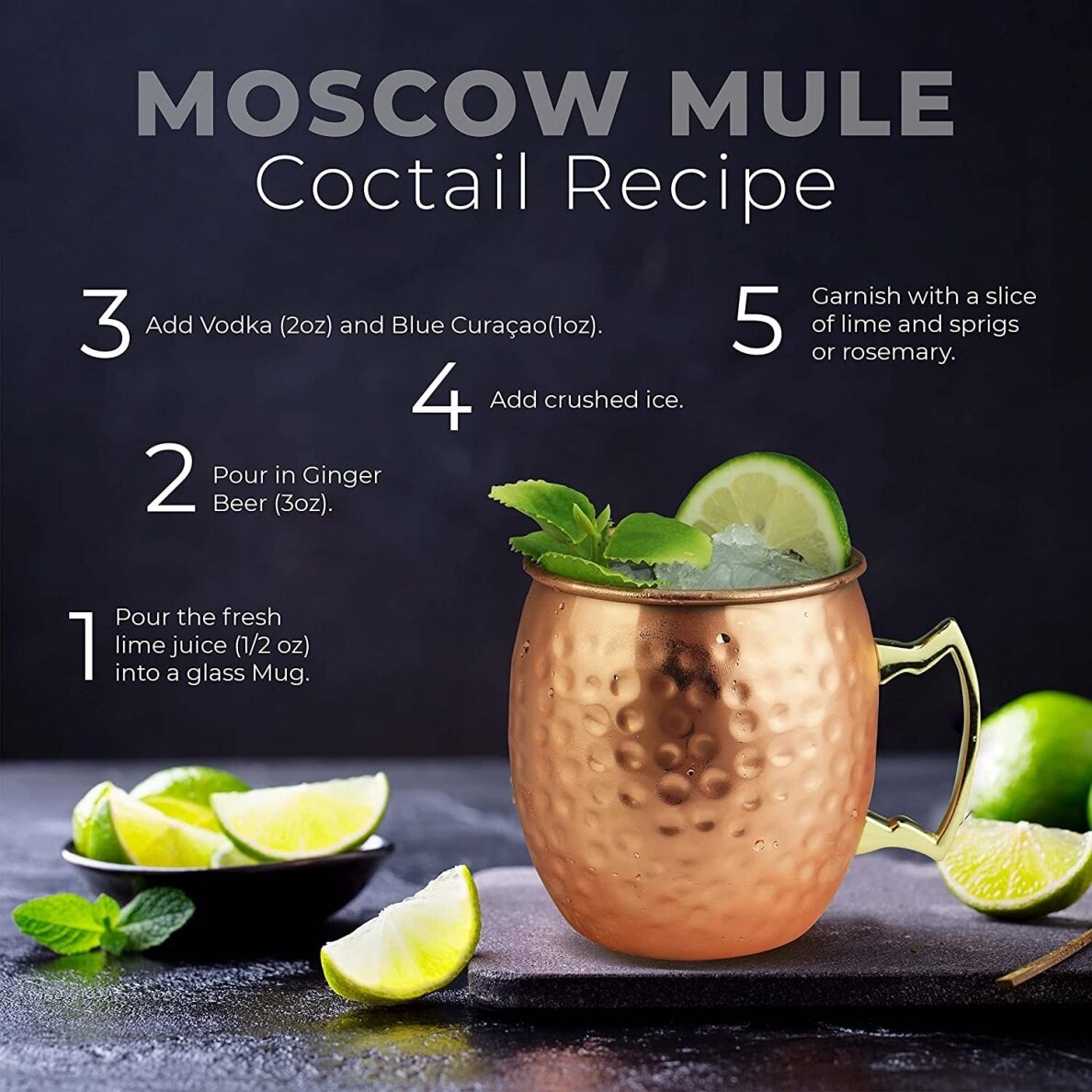 COCKTAIL MUG MOSCOW MULE | COPPER-STAINLESS STEEL | Ø93X122X100MM | 500ML (69524)